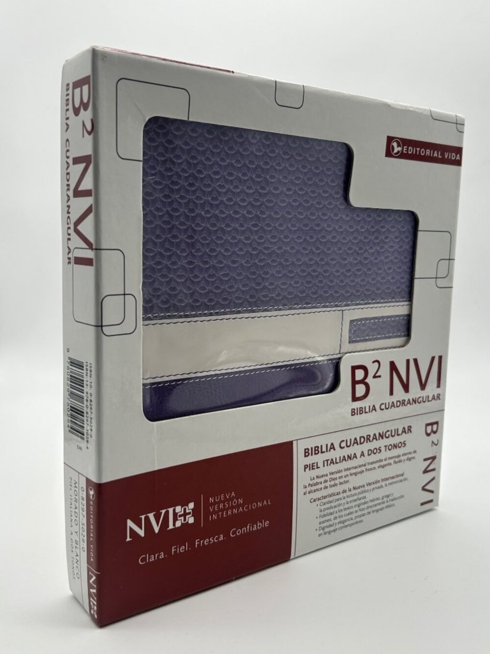 Biblia Cuadrangular B2 NVI Duotono Morado y Blanco Editorial Vida Rare OOP New